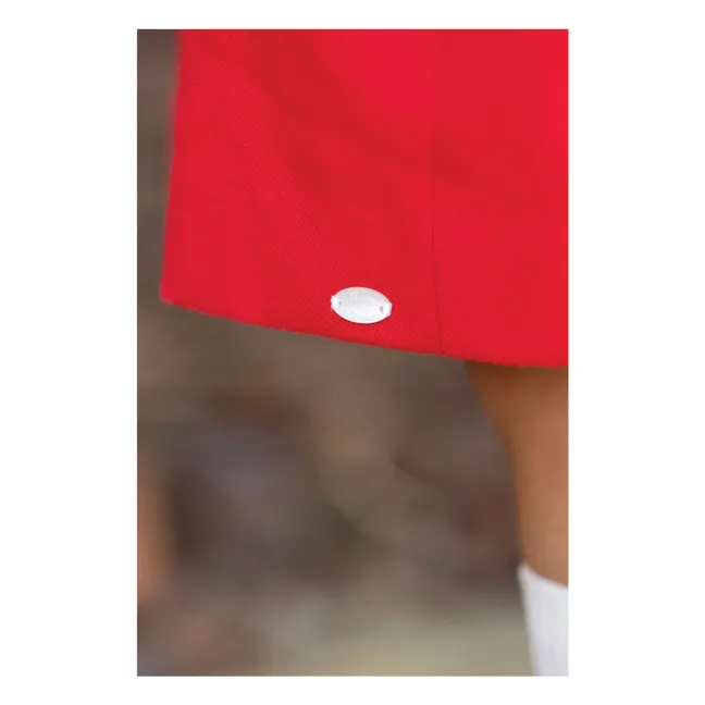 Robe Brodée Fleurs | Rouge cerise