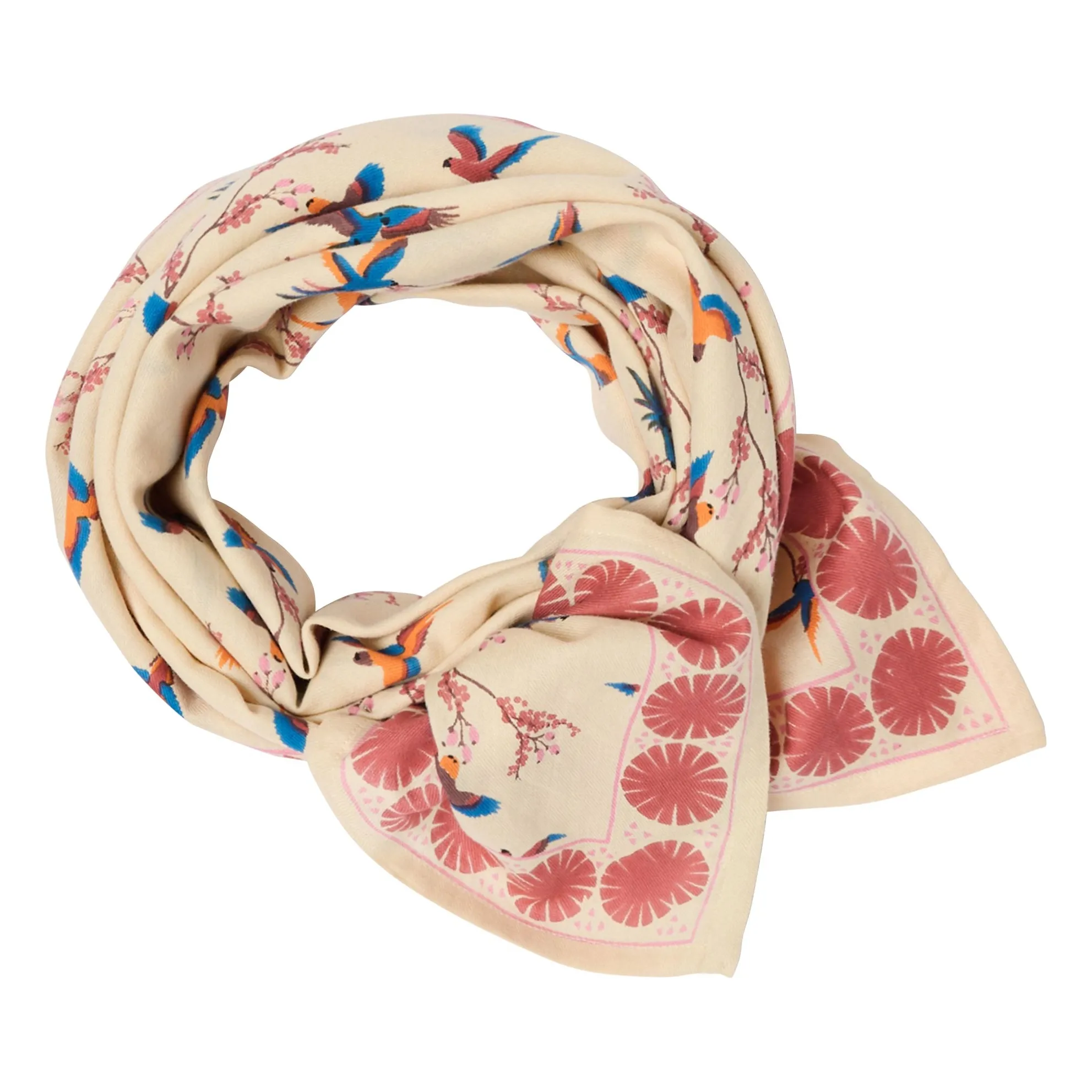 Apaches Burgundy Large Scarf Latika Oiseaux