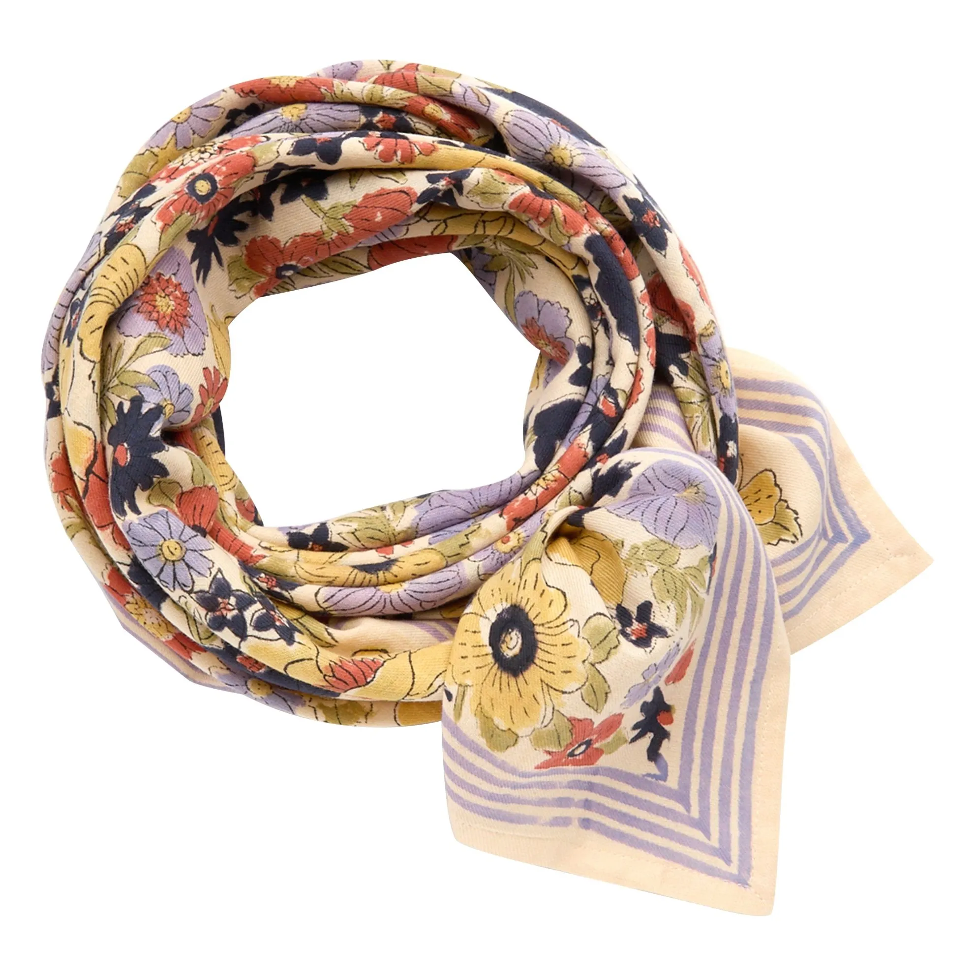 Apaches Blue Large Flowered Latika Scarf