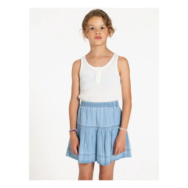 Ribbed tank top Lana Organic cotton | White