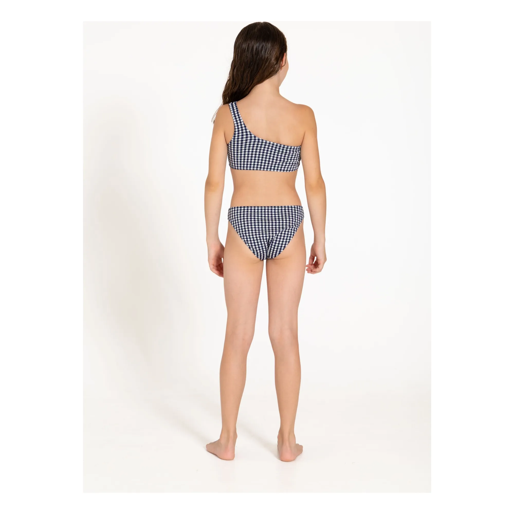 Maillot de Bain Asymétrique Bayle Carreaux | Bleu marine- Image produit n°6