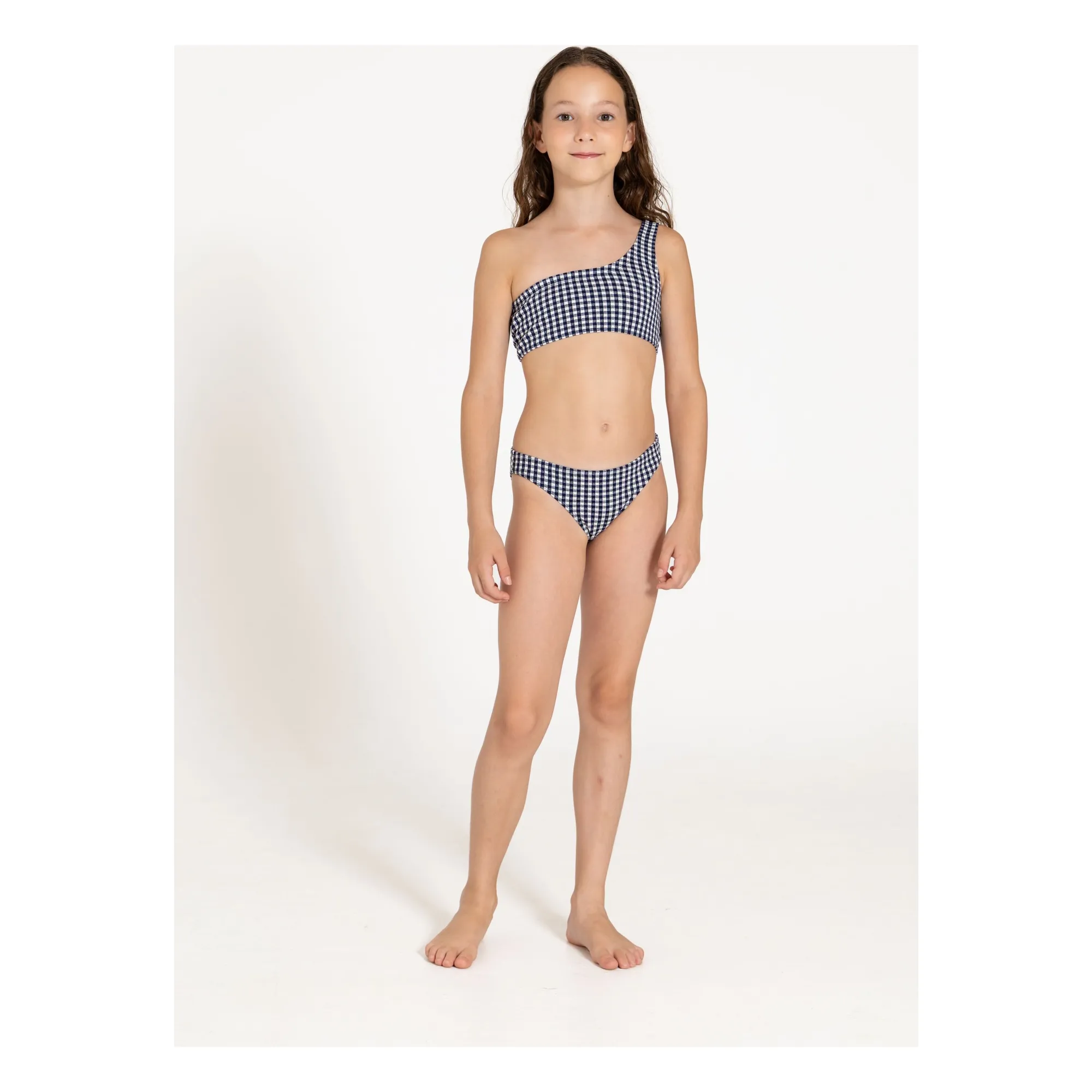 Maillot de Bain Asymétrique Bayle Carreaux | Bleu marine- Image produit n°7