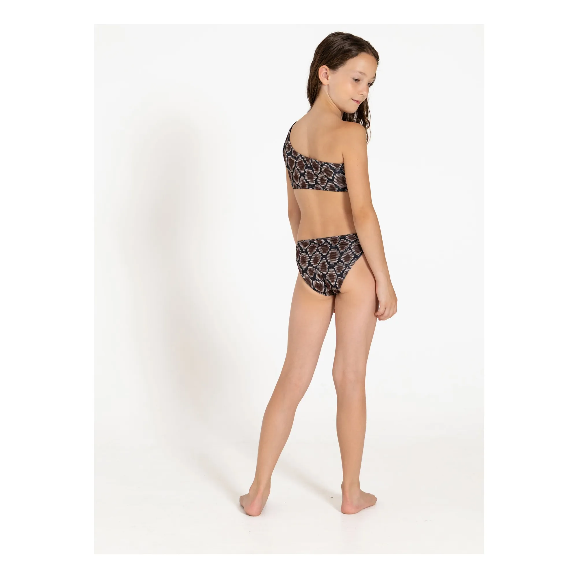 Maillot de Bain Asymétrique Bayle Python | Marron- Image produit n°5