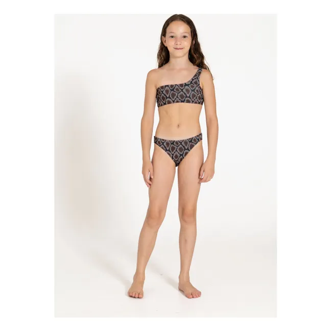 Bayle Python Asymmetric Swimsuit | Brown