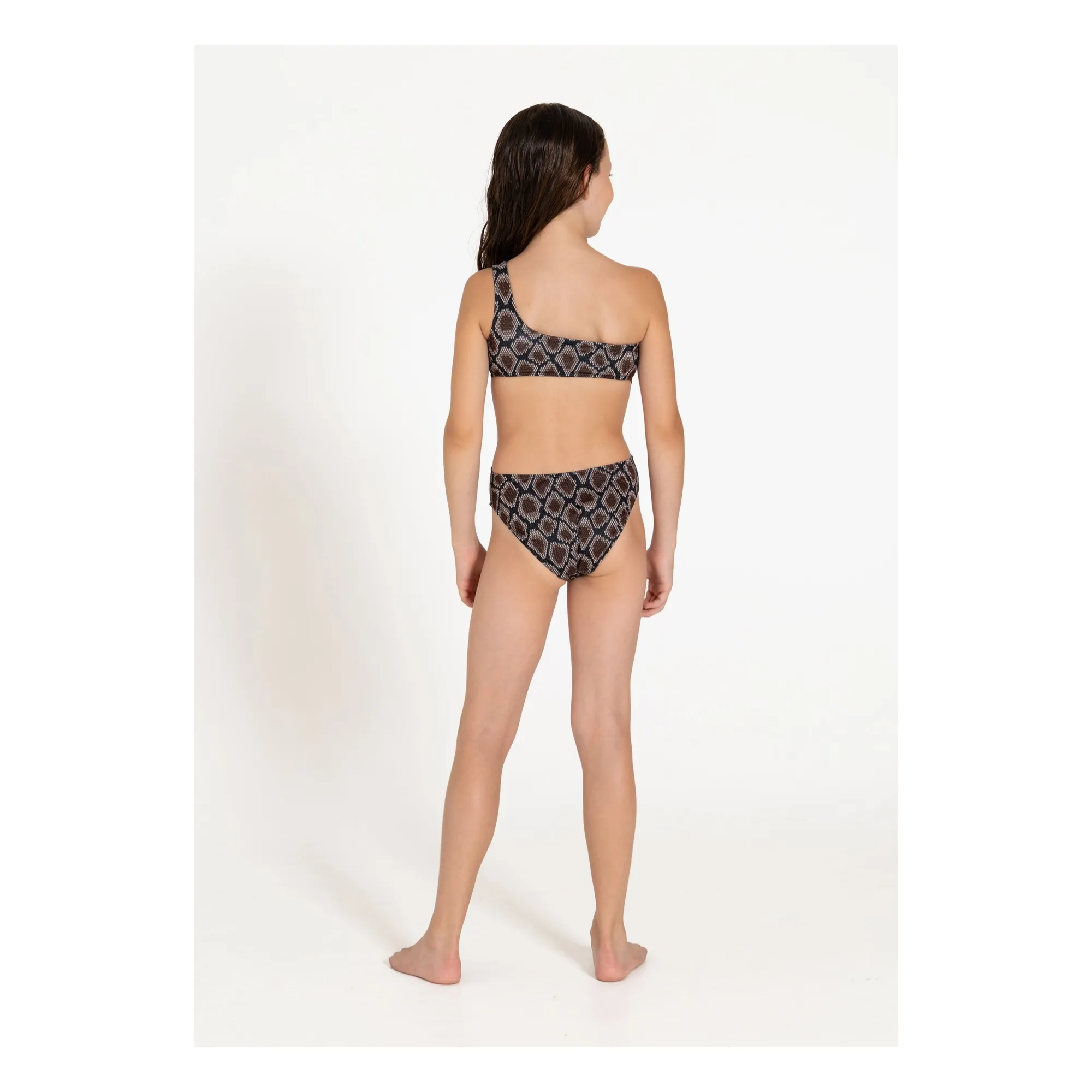 Maillot de Bain Asymétrique Bayle Python | Marron- Image produit n°6