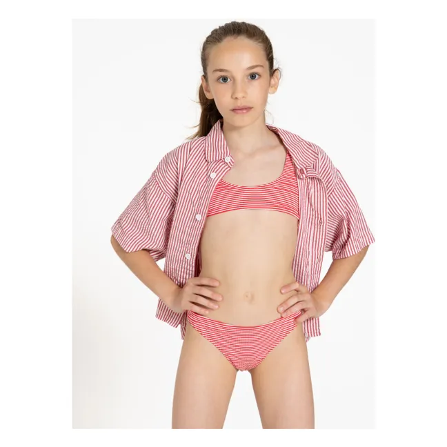 Maillot de Bain Loan Rayé | Rouge cerise