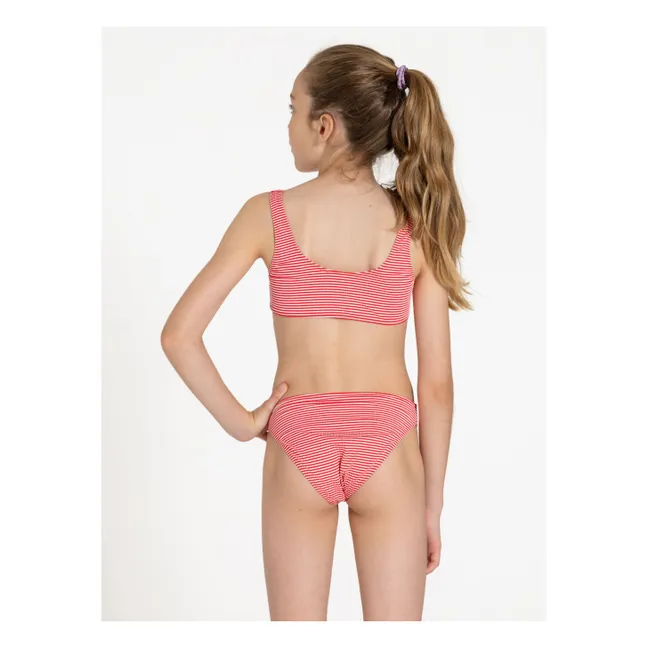 Maillot de Bain Loan Rayé | Rouge cerise