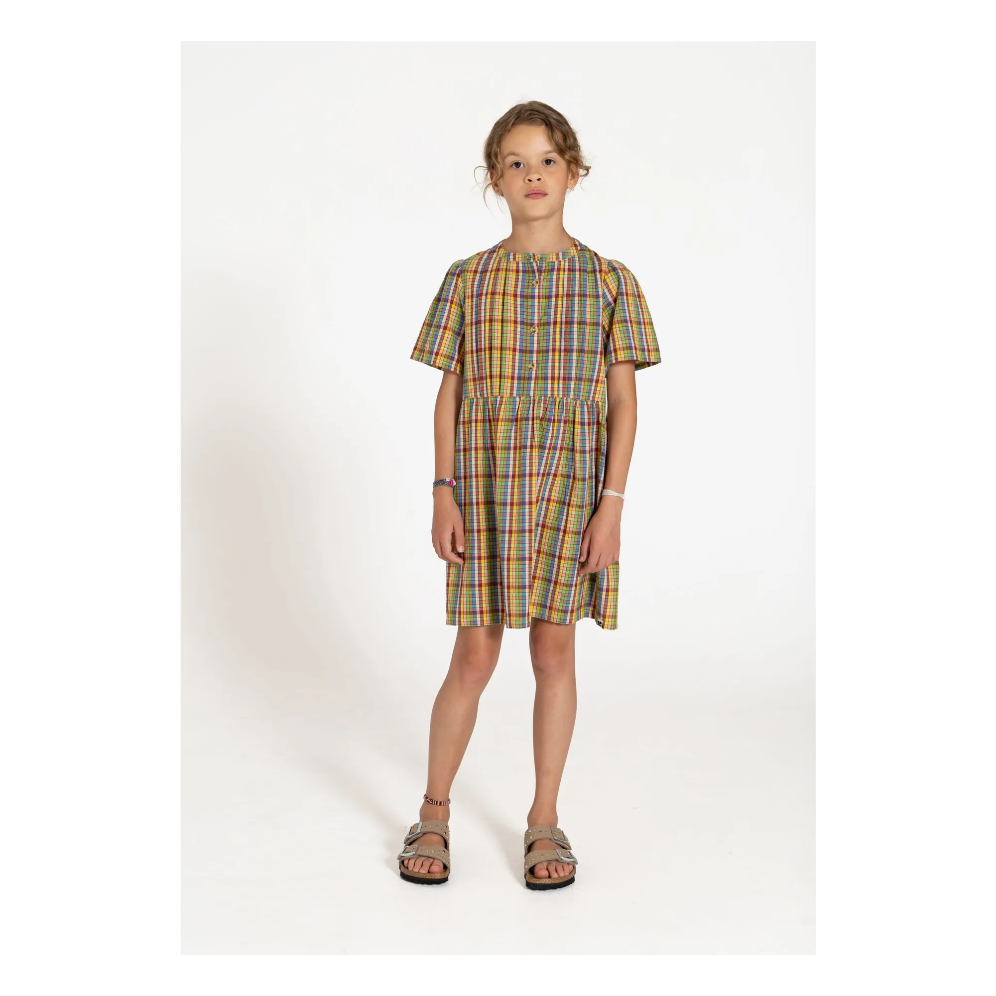 Robe Indie Carreaux | Vert- Image produit n°1