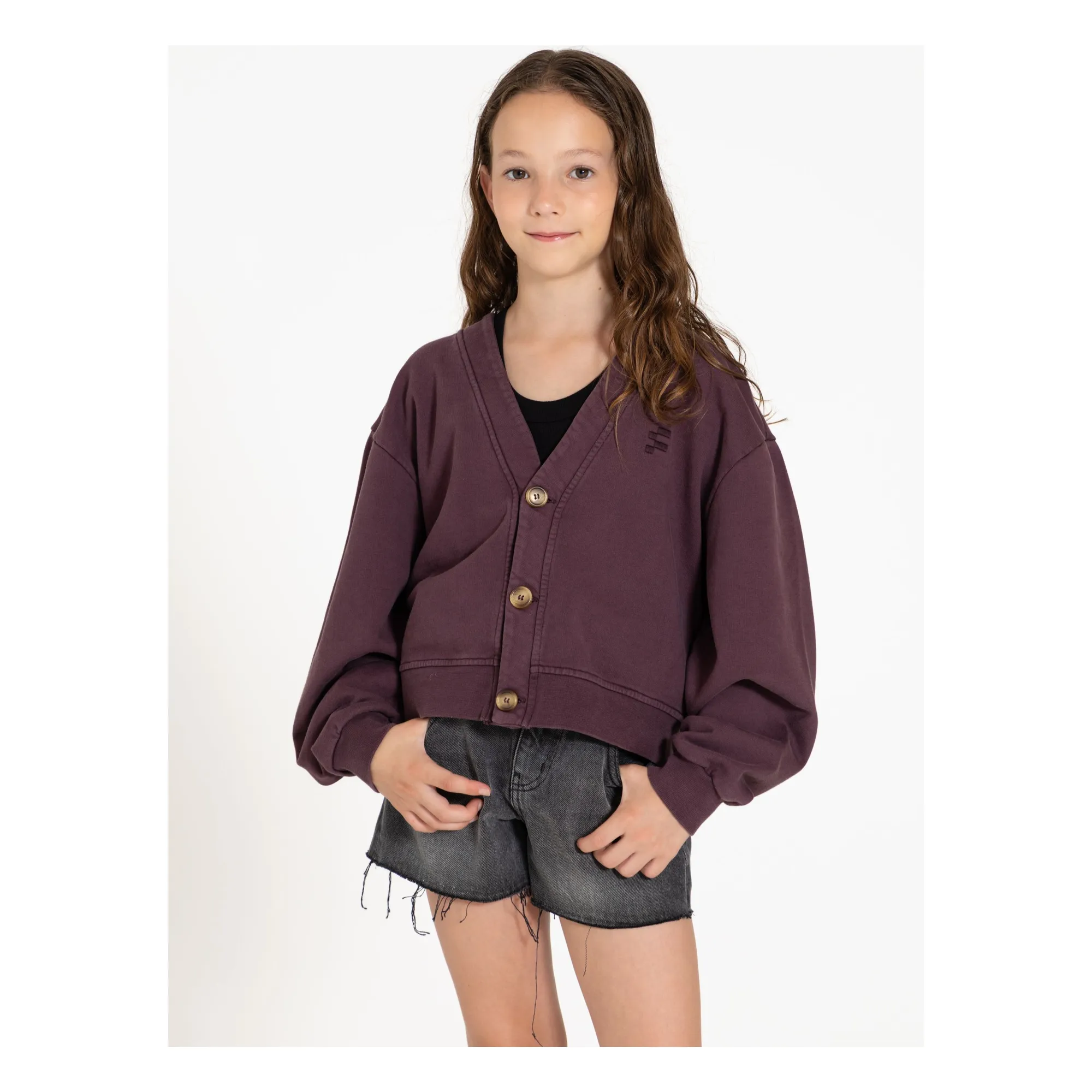Cardigan Lars Coton Bio | Violine- Image produit n°1