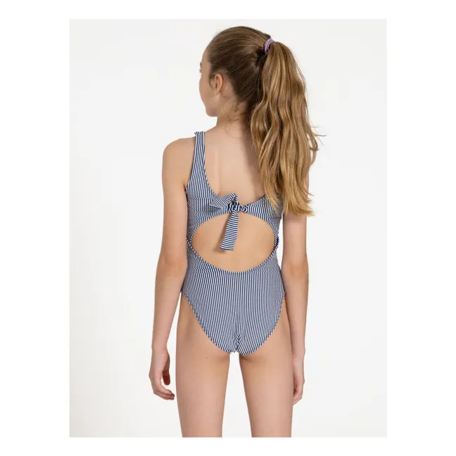 Salma Striped Swimsuit | Navy blue