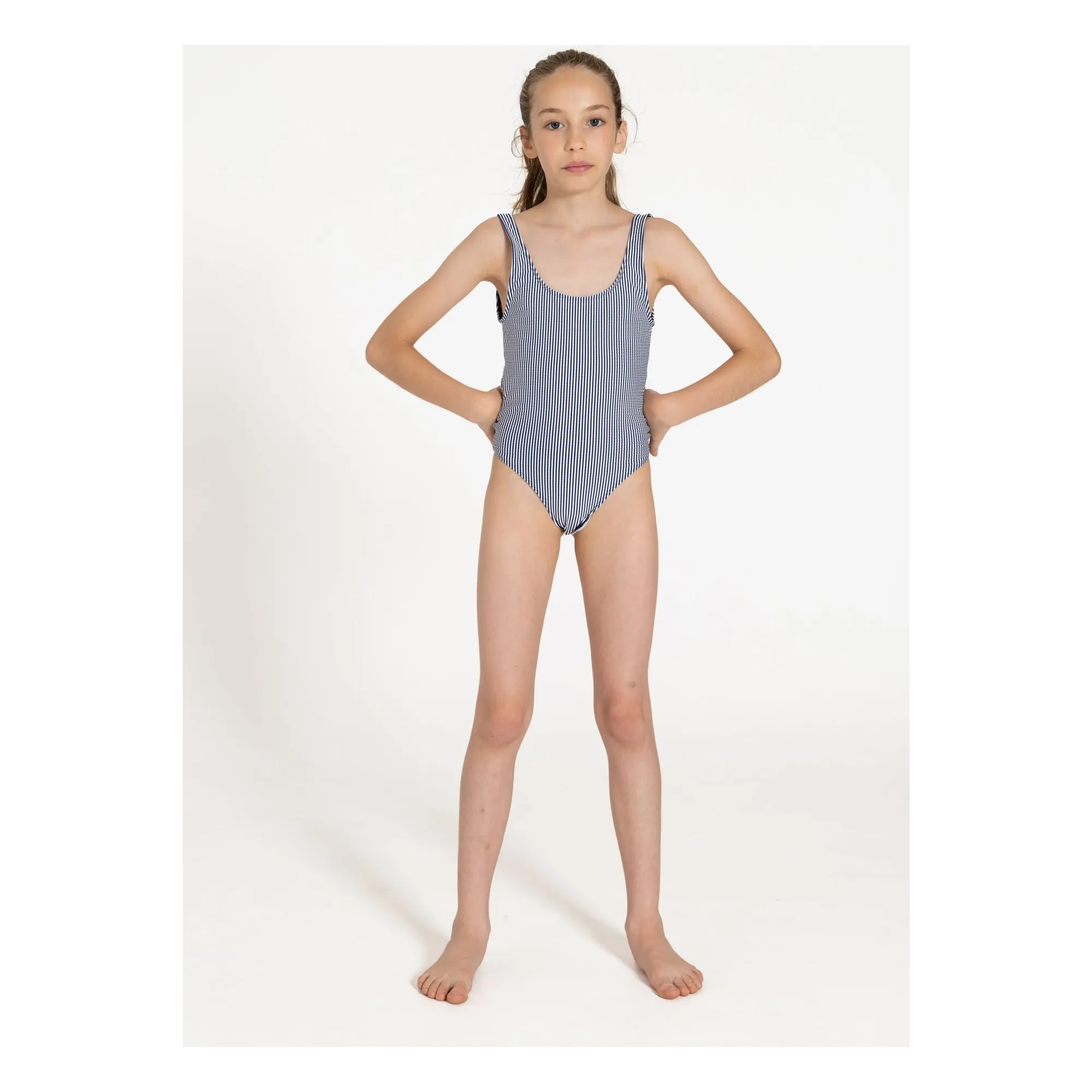 Maillot de Bain Salma Rayé | Bleu marine- Image produit n°2