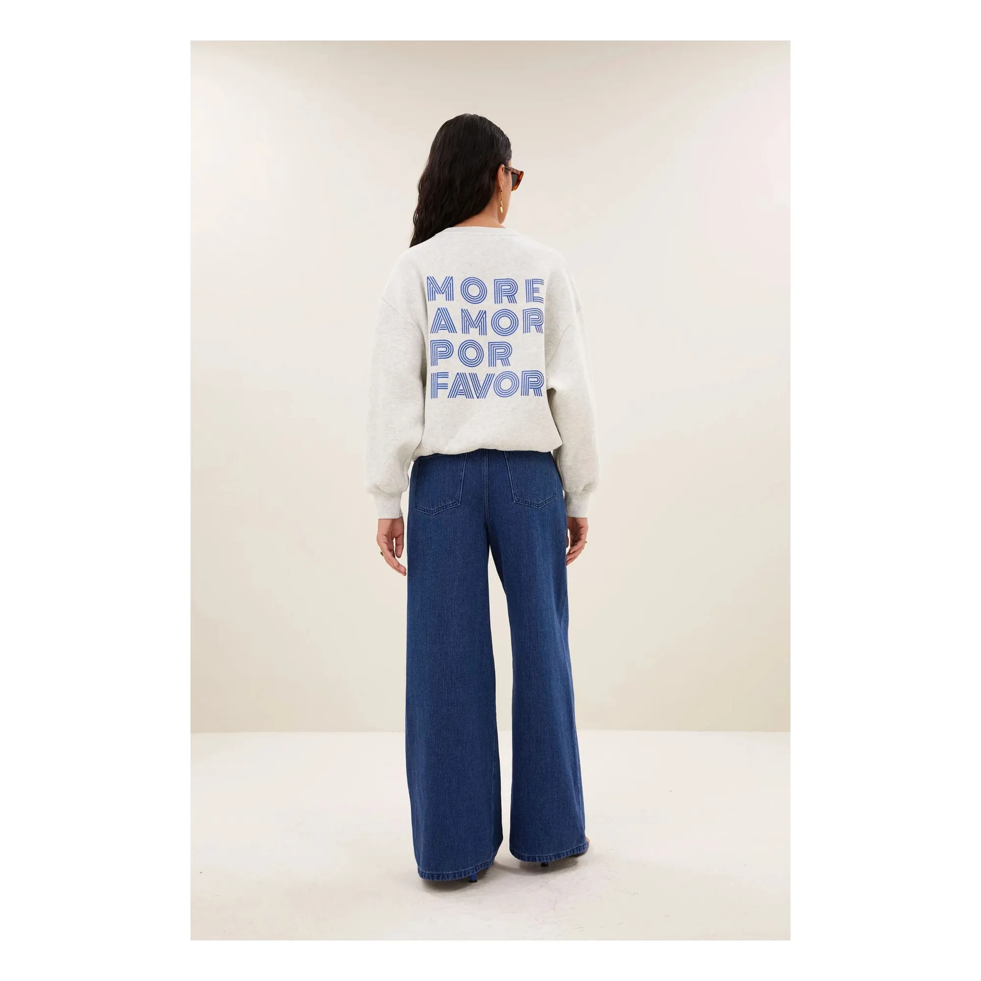 Sweat Lili Amor Coton Bio | Gris chiné- Image produit n°2