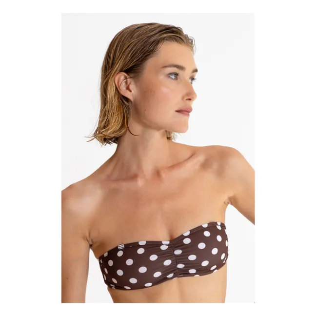 Haut de Maillot Hailee Pois | Marron