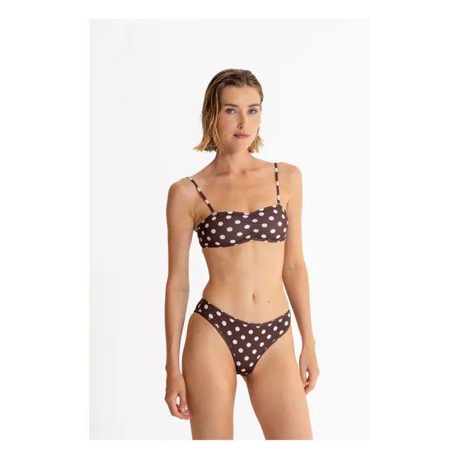 Haut de Maillot Hailee Pois | Marron