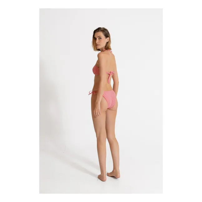Haut de Maillot Abbie Rayé | Rouge cerise