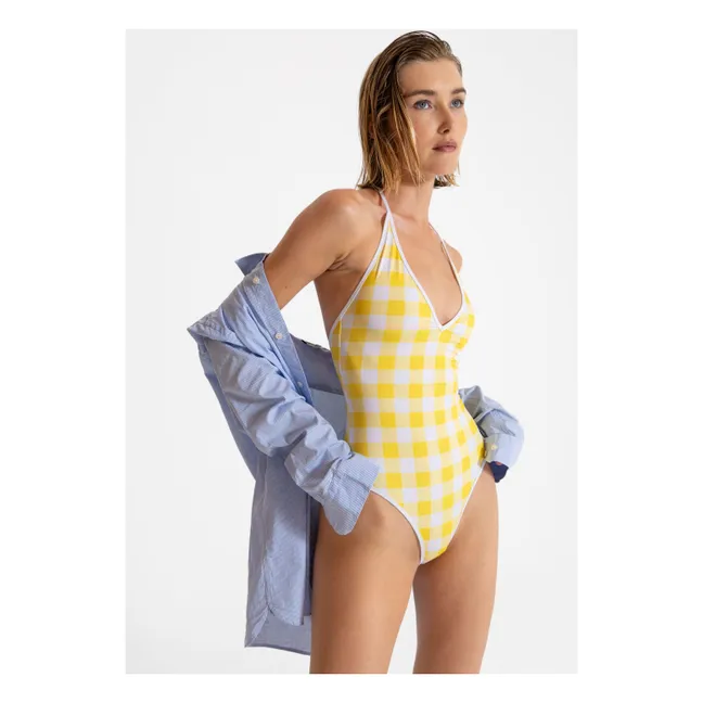Maillot de Bain Kylie Carreaux | Jaune