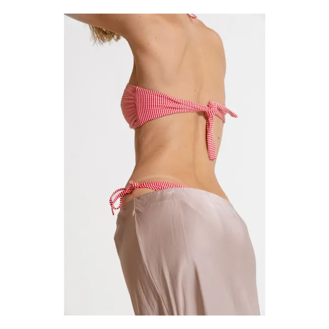 Bas de Maillot Milie Rayé | Rouge cerise