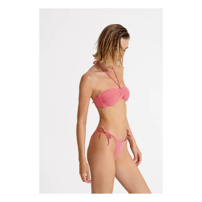 Bas de Maillot Milie Rayé | Rouge cerise