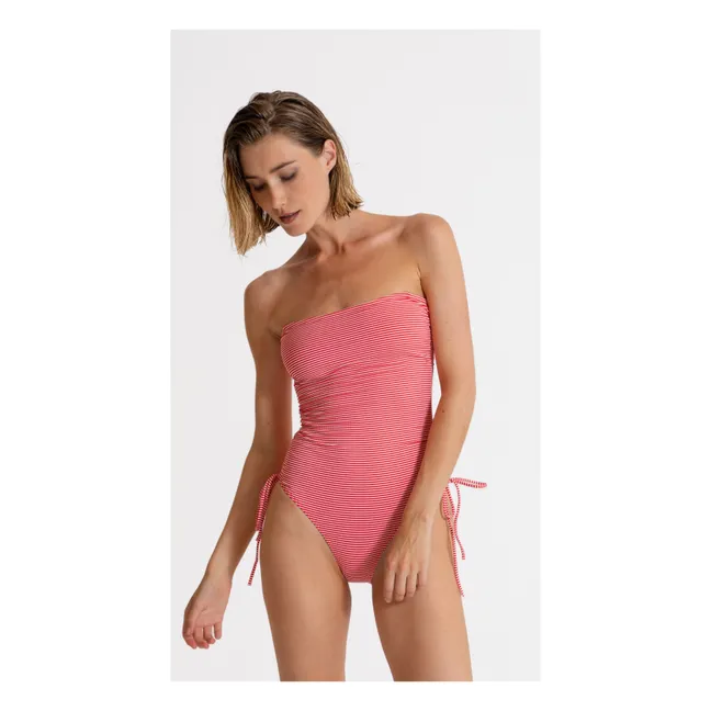 Maillot de Bain Rachel Rayé | Rouge cerise