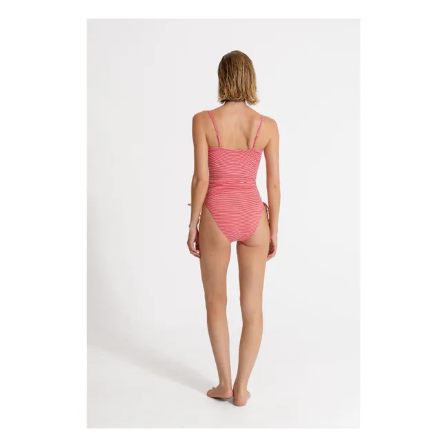 Maillot de Bain Rachel Rayé | Rouge cerise
