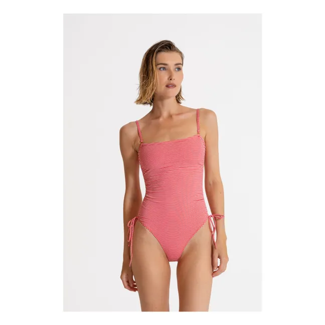 Maillot de Bain Rachel Rayé | Rouge cerise