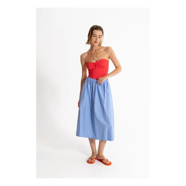 Jupe Bruna Rayée | Bleu ciel