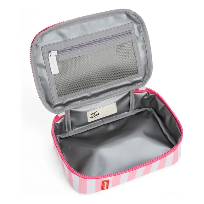 Snack-Box Isotherme Rayée | Rose