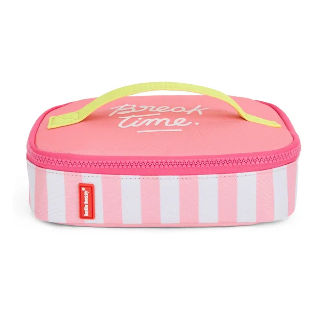 Snack-Box isotérmico a rayas | Rosa