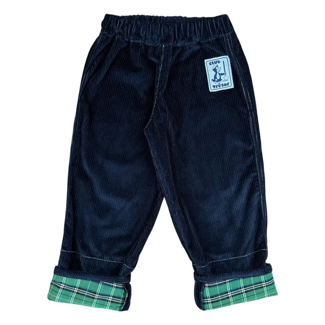 Pantalon Evolutif Comfy Velours Côtelé | Bleu foncé