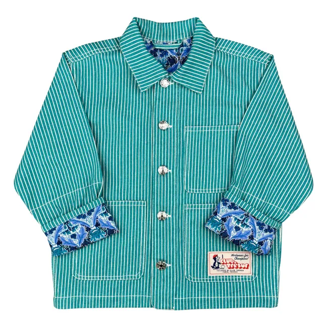 Evolutive Workwear Striped Jacket | Green