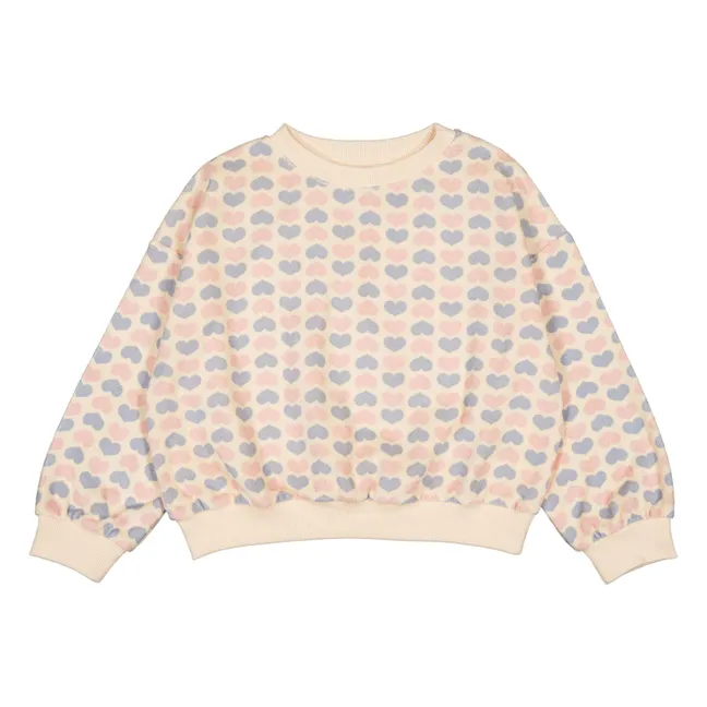 Peace Hearts Terry Sweatshirt | Pale Pink