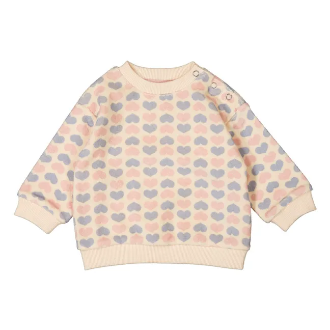 Sudadera Jimmy Cœurs de felpa | Rosa Pálido