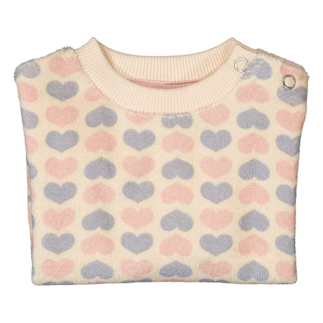 Sudadera Jimmy Cœurs de felpa | Rosa Pálido