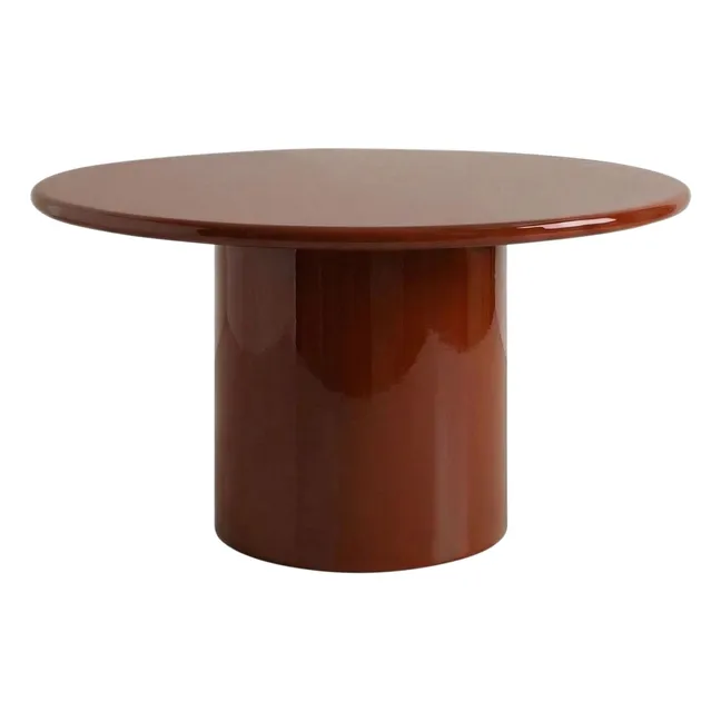 Table à dîner ronde en bois laqué Amendoeira | Brique