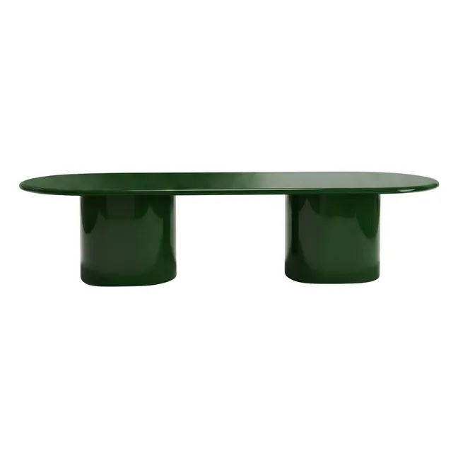 Table à dîner en bois laqué Amendoeira | Vert
