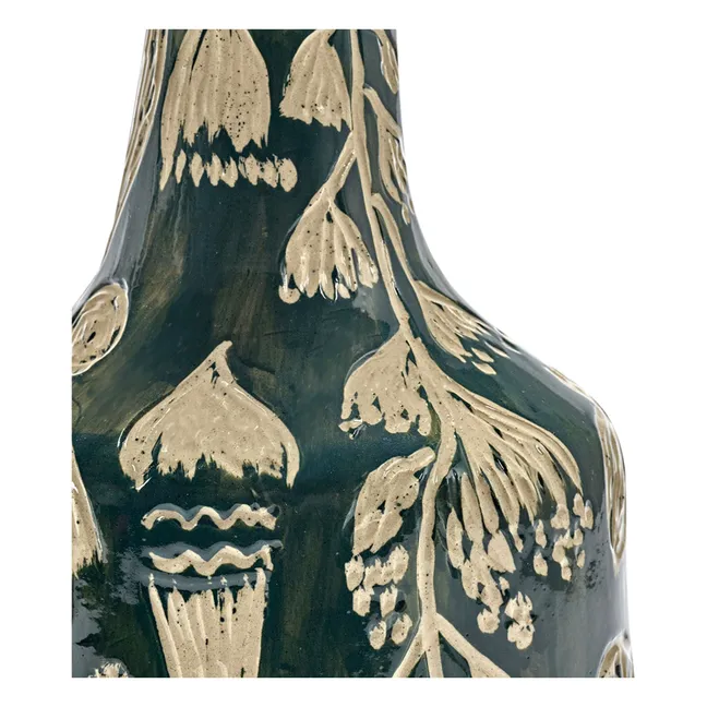 Vase en grès à fleurs Terres de rêves | Vert foncé