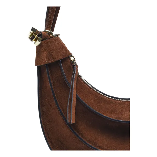 Sac Hobo Banana Small Suède | Marron