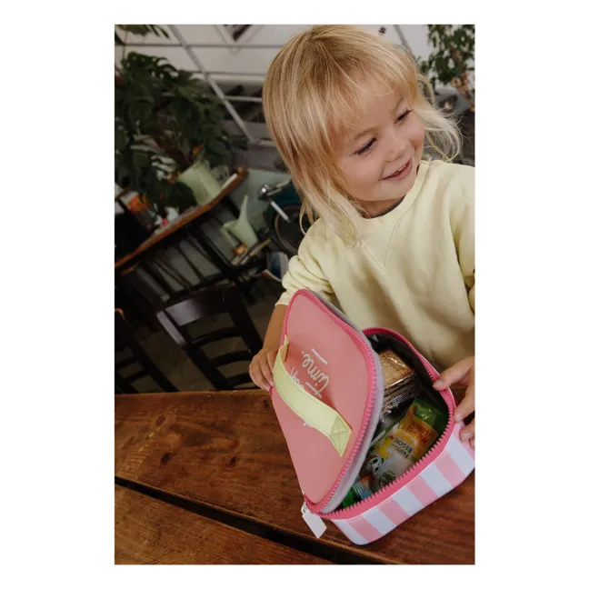Snack-Box Isotherme Rayée | Rose