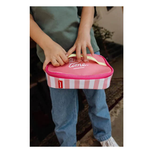 Snack-Box Isotherme Rayée | Rose