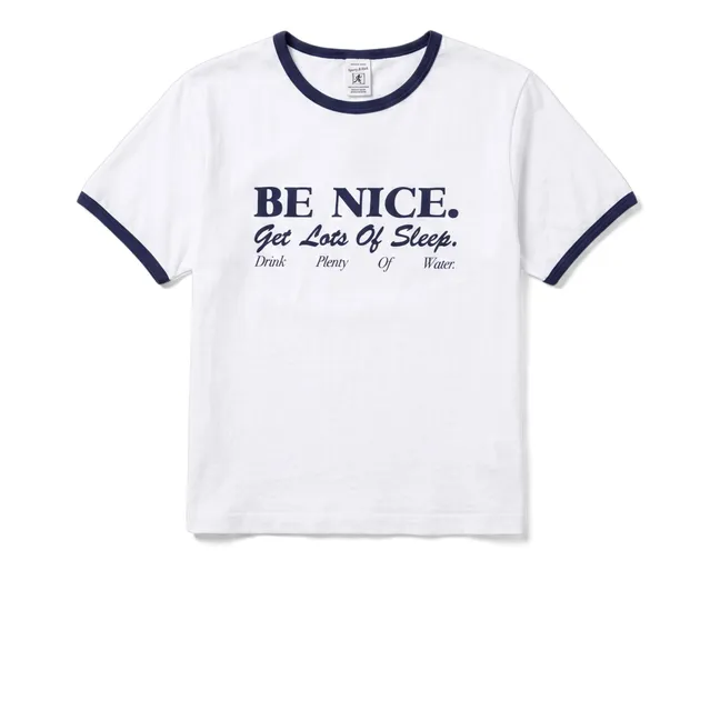 Be Nice Cotton Recycled Contrast T-Shirt | White