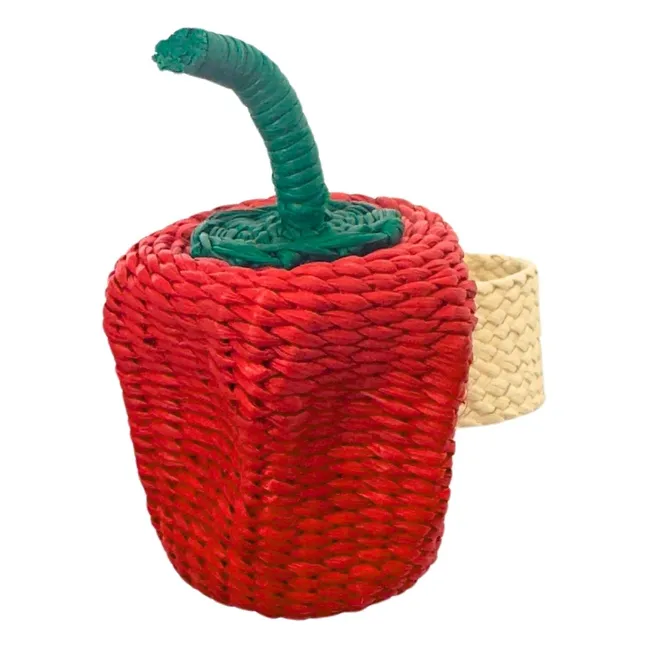 Rond de serviette poivron rouge | Rouge