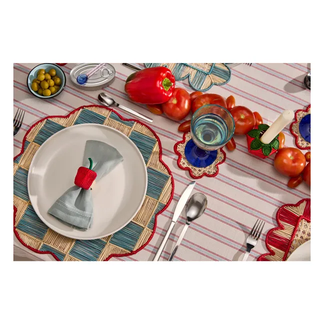 Rond de serviette poivron rouge | Rouge