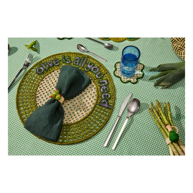 Rond de serviette olives | Vert