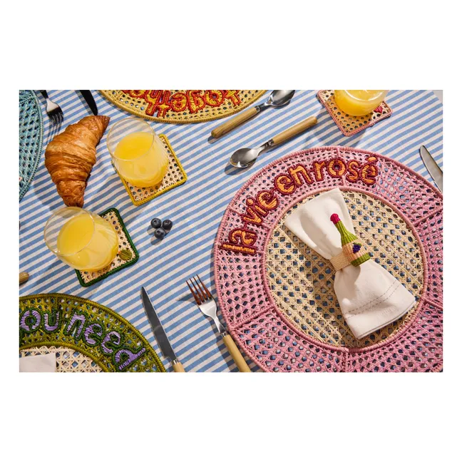 La vie en rosé placemat | Pink