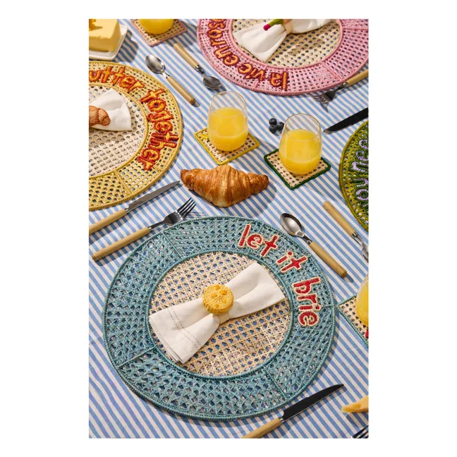 Let it brie placemat | Blue