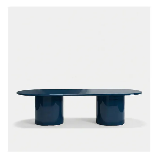 Table à dîner en bois laqué Amendoeira | Bleu pétrole