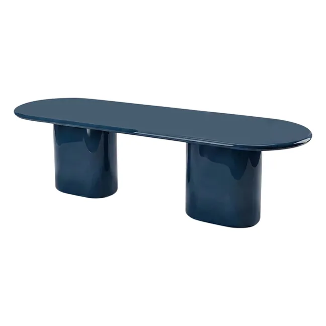 Table à dîner en bois laqué Amendoeira | Bleu pétrole