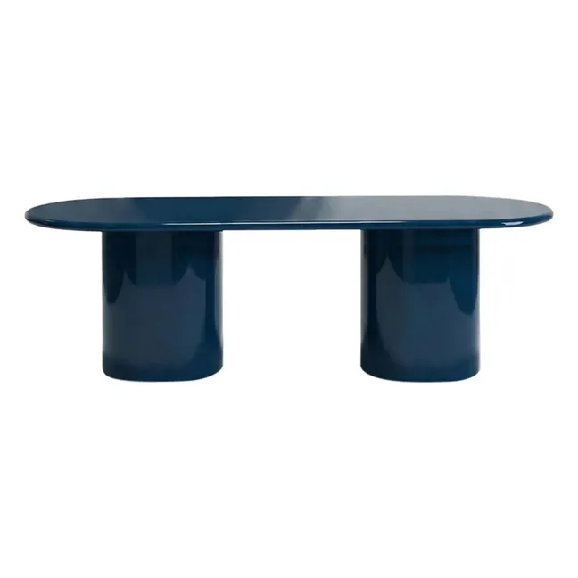 Table à dîner en bois laqué Amendoeira | Bleu pétrole