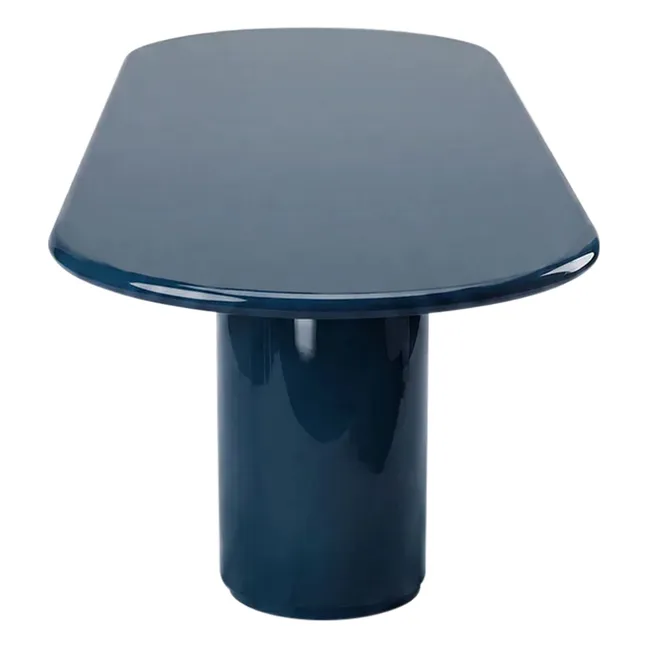 Table à dîner en bois laqué Amendoeira | Bleu pétrole