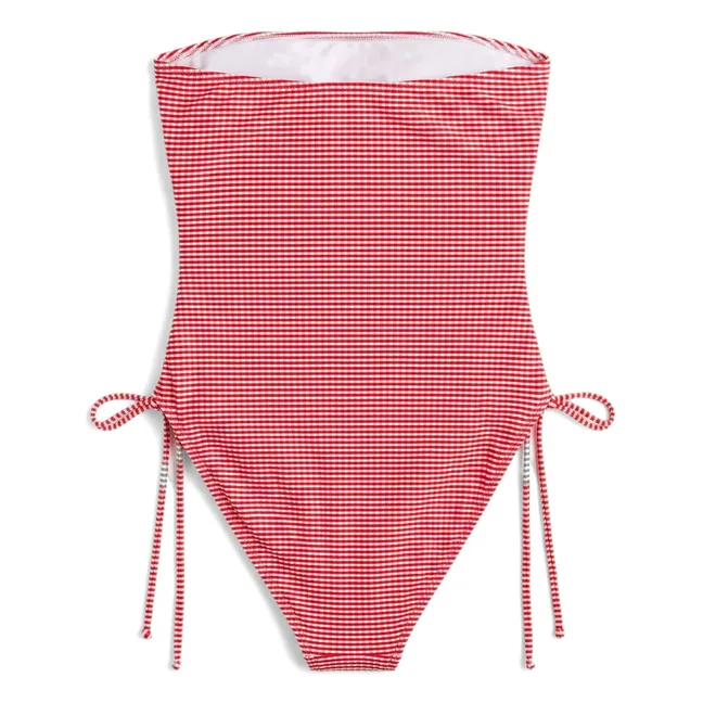 Maillot de Bain Rachel Rayé | Rouge cerise